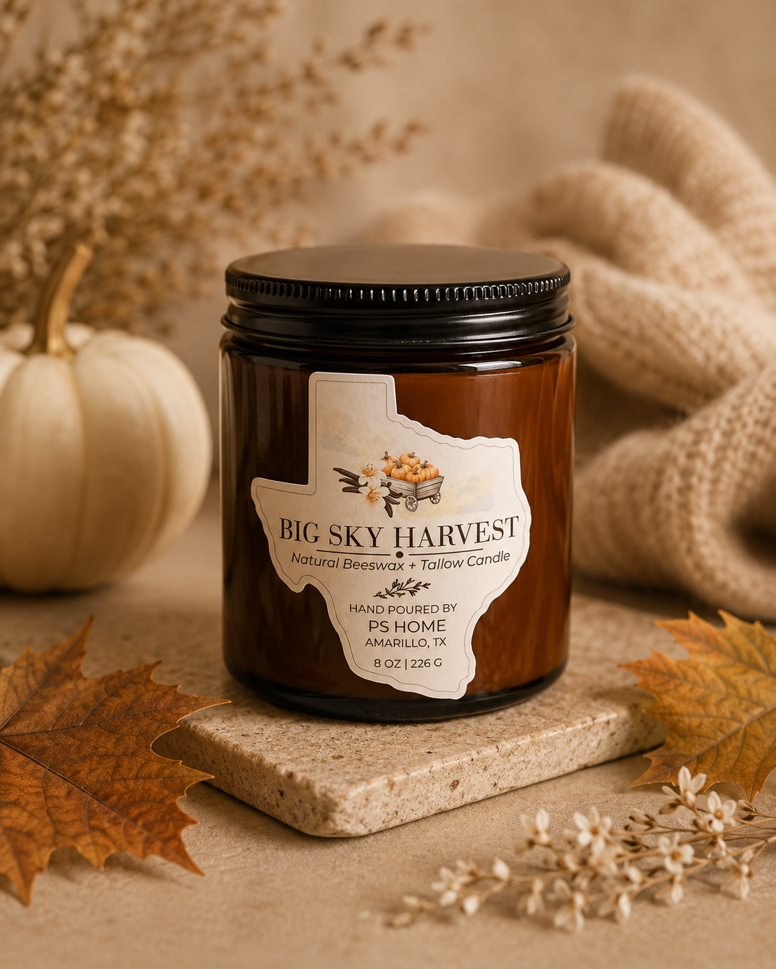 Premium Beeswax + Tallow Scented Candle | 8 ounces